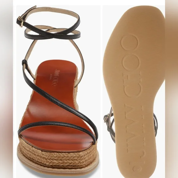 Jimmy Choo women's Driver 60 Wedge Heel Sandals Size 39 ,NWB - Picture 5 of 7